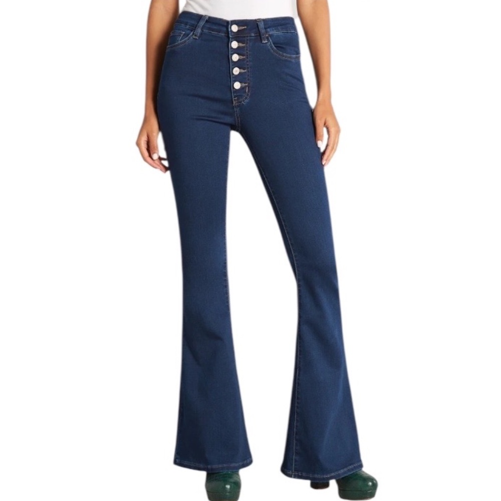 ModCloth Flare High-Rise Button-Fly Jeans Bell Bottoms Women's 10